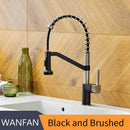 GobekUsa Black Brass Kitchen Faucet Pull Out Swivel Spout Mixer Tap