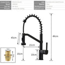 GobekUsa Black Brass Kitchen Faucet Pull Out Swivel Spout Mixer Tap