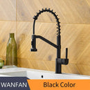 GobekUsa Black Brass Kitchen Faucet Pull Out Swivel Spout Mixer Tap