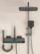 GobekUsa Brass Shower Faucet Set with Intelligent Atmosphere Light and Pressurized System