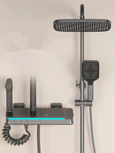 GobekUsa Brass Shower Faucet Set with Intelligent Atmosphere Light and Pressurized System