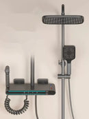 GobekUsa Brass Shower Faucet Set with Intelligent Atmosphere Light and Pressurized System