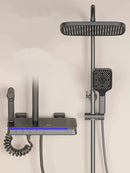 GobekUsa Brass Shower Faucet Set with Intelligent Atmosphere Light and Pressurized System