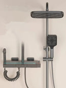 GobekUsa Brass Shower Faucet Set with Intelligent Atmosphere Light and Pressurized System