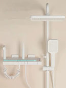 GobekUsa Brass Shower Faucet Set with Intelligent Atmosphere Light and Pressurized System
