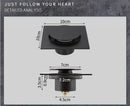 Modern matte black brass shower floor drain bathroom waste square by Decorbites