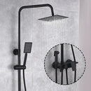 GobekUsa Black Brass Shower Set with Tub Faucet - Rainfall Bath Mixer for Bathtub