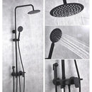 GobekUsa Black Brass Shower Set with Tub Faucet - Rainfall Bath Mixer for Bathtub