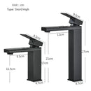 GobekUsa Black Brass Square Basin Faucet: Bathroom Washbasin Mixer Tap, Single Handle Tall Model.