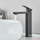 GobekUsa Black Brass Square Basin Faucet: Bathroom Washbasin Mixer Tap, Single Handle Tall Model.