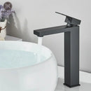 GobekUsa Black Brass Square Basin Faucet: Bathroom Washbasin Mixer Tap, Single Handle Tall Model.