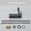 GobekUsa Black Brass Square Basin Faucet: Bathroom Washbasin Mixer Tap, Single Handle Tall Model.