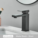 GobekUsa Black Brass Square Basin Faucet: Bathroom Washbasin Mixer Tap, Single Handle Tall Model.