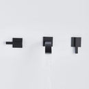 GobekUsa Black Brass Wall Mounted Bathroom Basin Faucet with Dual Handles
