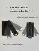 Modern matte black & brushed brass adjustable angle wall lamp bedroom by Decorbites