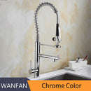 GobekUsa Black Chrome Tall Kitchen Faucet with Pull Down Spray and Swivel Spout