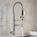 GobekUsa Black Chrome Tall Kitchen Faucet with Pull Down Spray and Swivel Spout