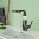 GobekUsa Digital Display Waterfall Basin Faucet Cold Hot Mixer Rotating Sink Tap