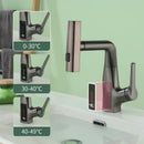 GobekUsa Digital Display Waterfall Basin Faucet Cold Hot Mixer Rotating Sink Tap