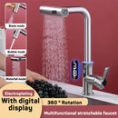 GobekUsa Digital Display Waterfall Kitchen Sink Faucet with Pull Out Sprayer