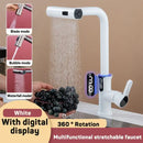 GobekUsa Digital Display Waterfall Kitchen Sink Faucet with Pull Out Sprayer