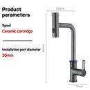 GobekUsa Digital Display Waterfall Kitchen Sink Faucet with Pull Out Sprayer