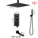 GobekUsa Black Digital Shower Faucet, Matte Black Finish, Thermostatic Temperature Display