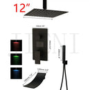GobekUsa Black Digital Shower Faucet, Matte Black Finish, Thermostatic Temperature Display