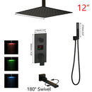GobekUsa Black Digital Shower Faucet, Matte Black Finish, Thermostatic Temperature Display