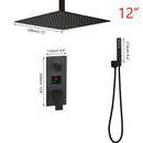 GobekUsa Black Digital Shower Faucet, Matte Black Finish, Thermostatic Temperature Display
