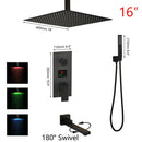 GobekUsa Black Digital Shower Faucet, Matte Black Finish, Thermostatic Temperature Display