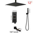 GobekUsa Black Digital Shower Faucet, Matte Black Finish, Thermostatic Temperature Display