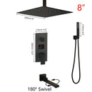 GobekUsa Black Digital Shower Faucet, Matte Black Finish, Thermostatic Temperature Display