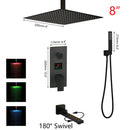 GobekUsa Black Digital Shower Faucet, Matte Black Finish, Thermostatic Temperature Display