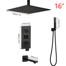 GobekUsa Black Digital Shower Faucet, Matte Black Finish, Thermostatic Temperature Display