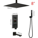 GobekUsa Black Digital Shower Faucet, Matte Black Finish, Thermostatic Temperature Display