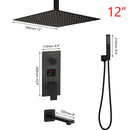 GobekUsa Black Digital Shower Faucet, Matte Black Finish, Thermostatic Temperature Display