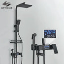 GobekUsa Digital Display Shower Faucet Set with Rain Shower Head