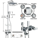 GobekUsa Digital Display Shower Faucet Set with Rain Shower Head