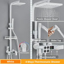GobekUsa Digital Display Thermostatic Shower Faucet Set with Rain Shower Head