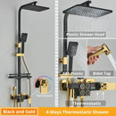 GobekUsa Digital Display Thermostatic Shower Faucet Set with Rain Shower Head