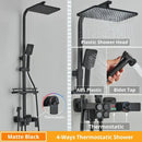 GobekUsa Digital Display Thermostatic Shower Faucet Set with Rain Shower Head