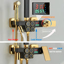 GobekUsa Digital Display Thermostatic Shower Faucet Set with Rain Shower Head