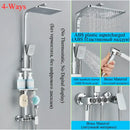 GobekUsa Digital Display Thermostatic Shower Faucet Set Rainfall Shower Mixer