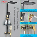GobekUsa Digital Display Thermostatic Shower Faucet Set Rainfall Shower Mixer