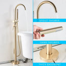 GobekUsa Black Dual Handle Freestanding Bathtub Faucet Set Floor Standing Bath Mixer Tap