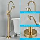GobekUsa Black Dual Handle Freestanding Bathtub Faucet Set Floor Standing Bath Mixer Tap