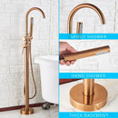 GobekUsa Black Dual Handle Freestanding Bathtub Faucet Set Floor Standing Bath Mixer Tap
