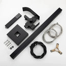 GobekUsa Black Floor Mounted Bathtub Faucet Set with Waterfall Mixer Tap