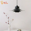 Pendant Light Iron Finish Modern Flying Saucer With French Atmosphere Horn Design Hanging Lamp